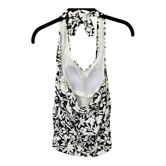 Lands' End Square Neck Halter Tankini Swimsuit Top in Havana Print Size 4 NWT - Picture 6 of 8